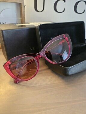 NEW - Versace Pink Madoosa Cat Eye Sunglasses